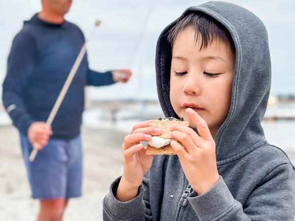 Boy Eating A Smore